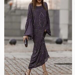 Zara Limited Edition Beaded Embellished Tunic Dress, NWOT Sz S/M Retail $299